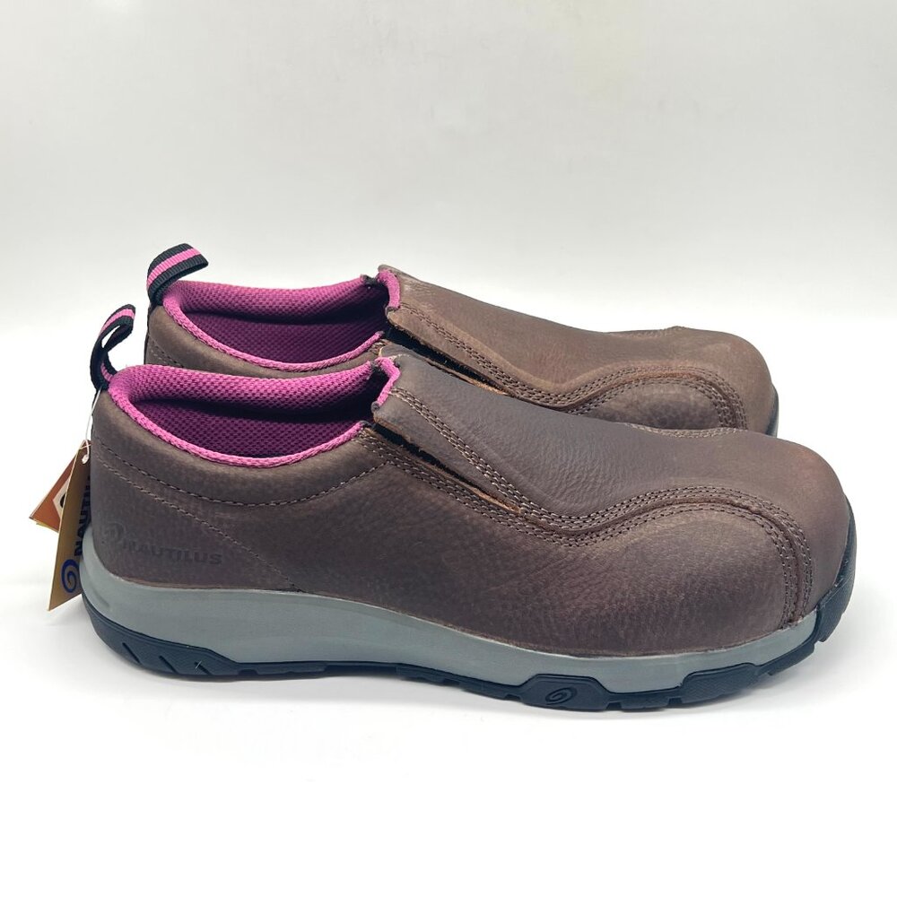 Nautilus Womens Size 10 10M Brown Leather Work Safety Shoes N1647